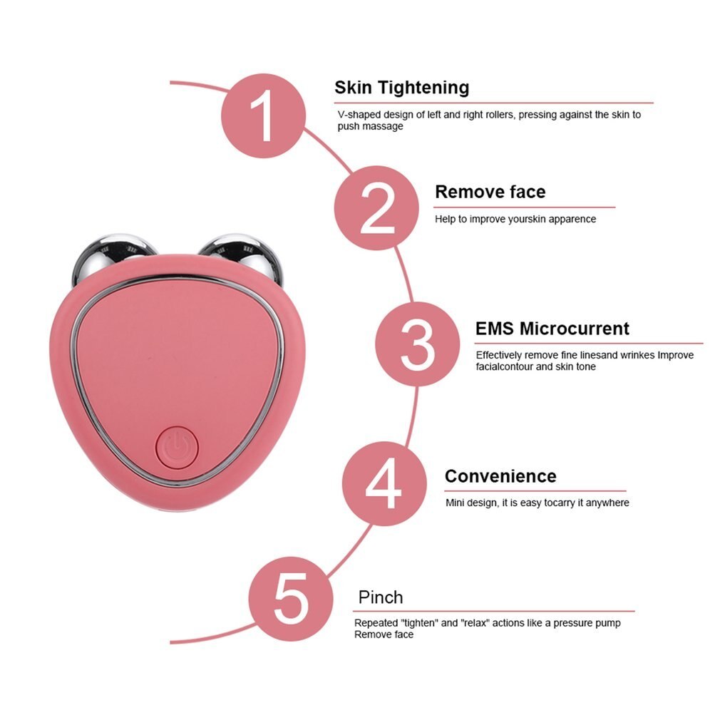 Portable Micro-current Beauty Instrument with Double Roller Massager