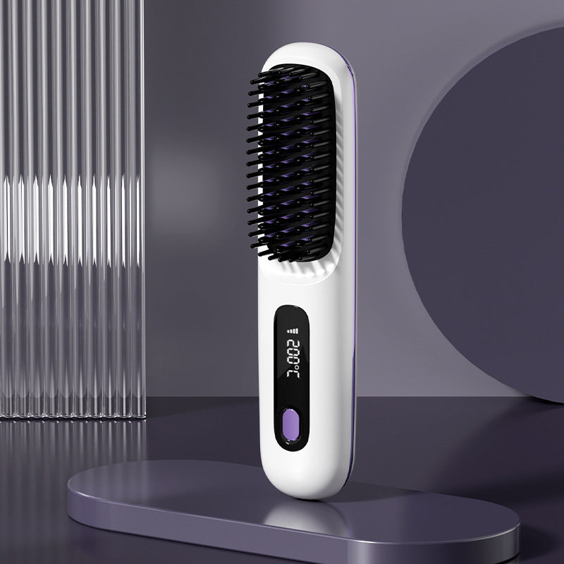 Wireless Hair Straightener & Curler Comb – Style Anywhere!