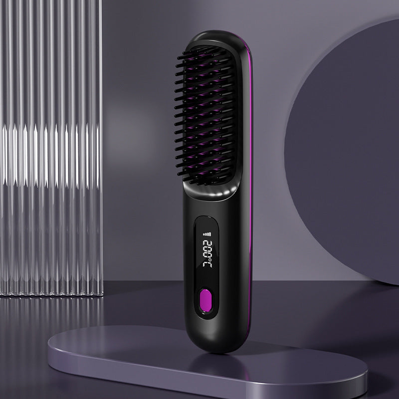 Wireless Hair Straightener & Curler Comb – Style Anywhere!