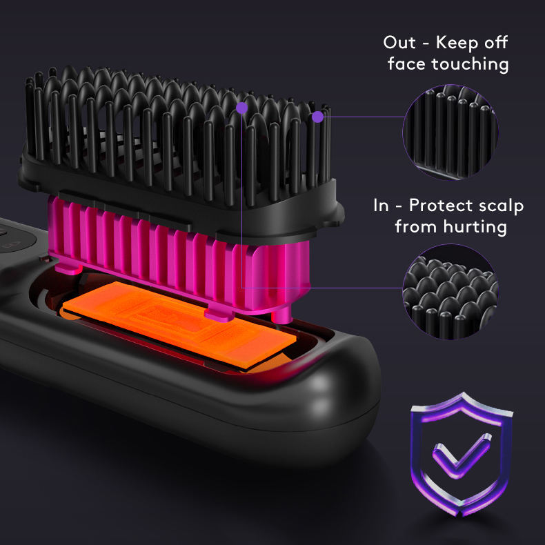 Wireless Hair Straightener & Curler Comb – Style Anywhere!