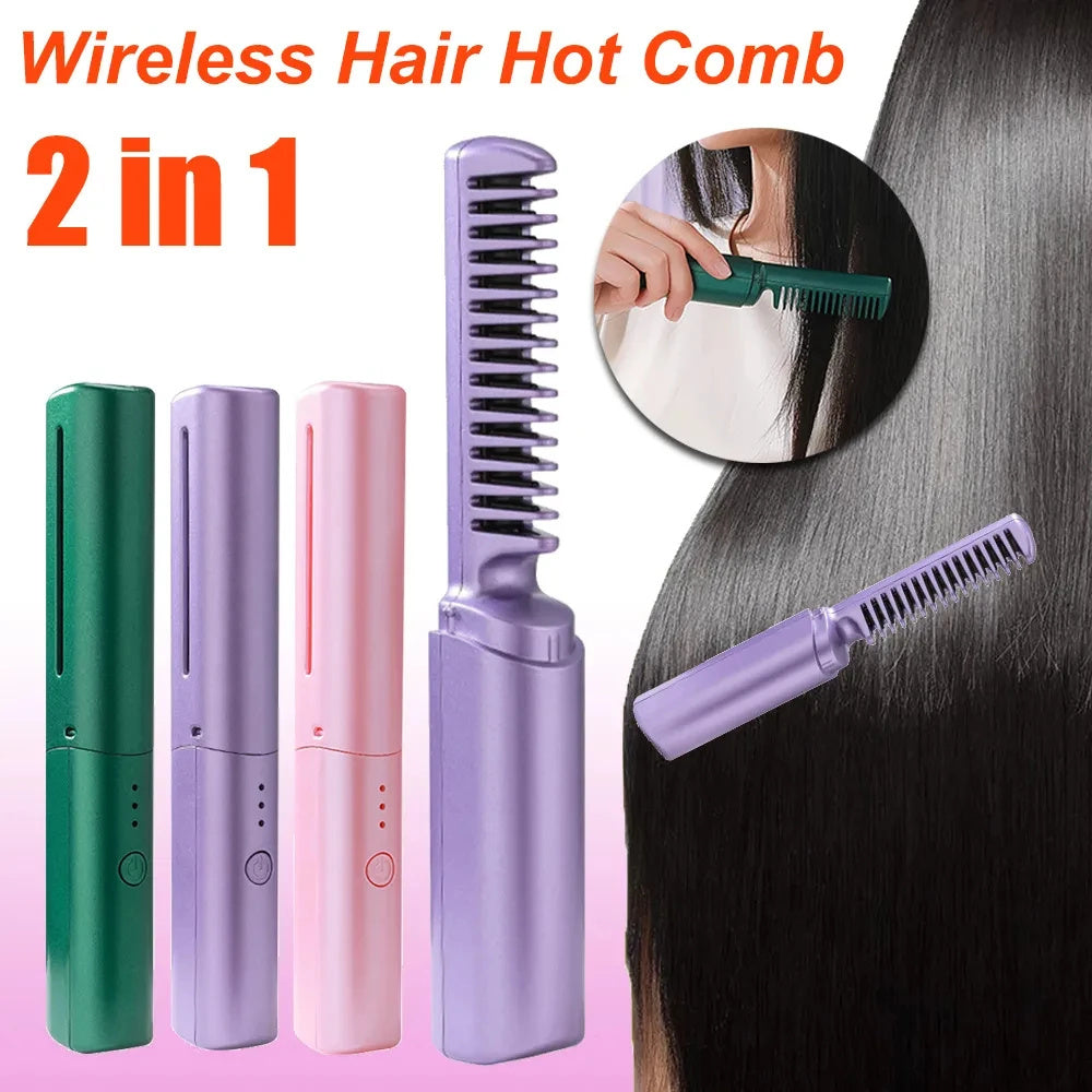 Professional Wireless Hair Straightener & Curler – Style Anywhere!